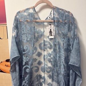 Jessica McClintock Blue Lace Kimono